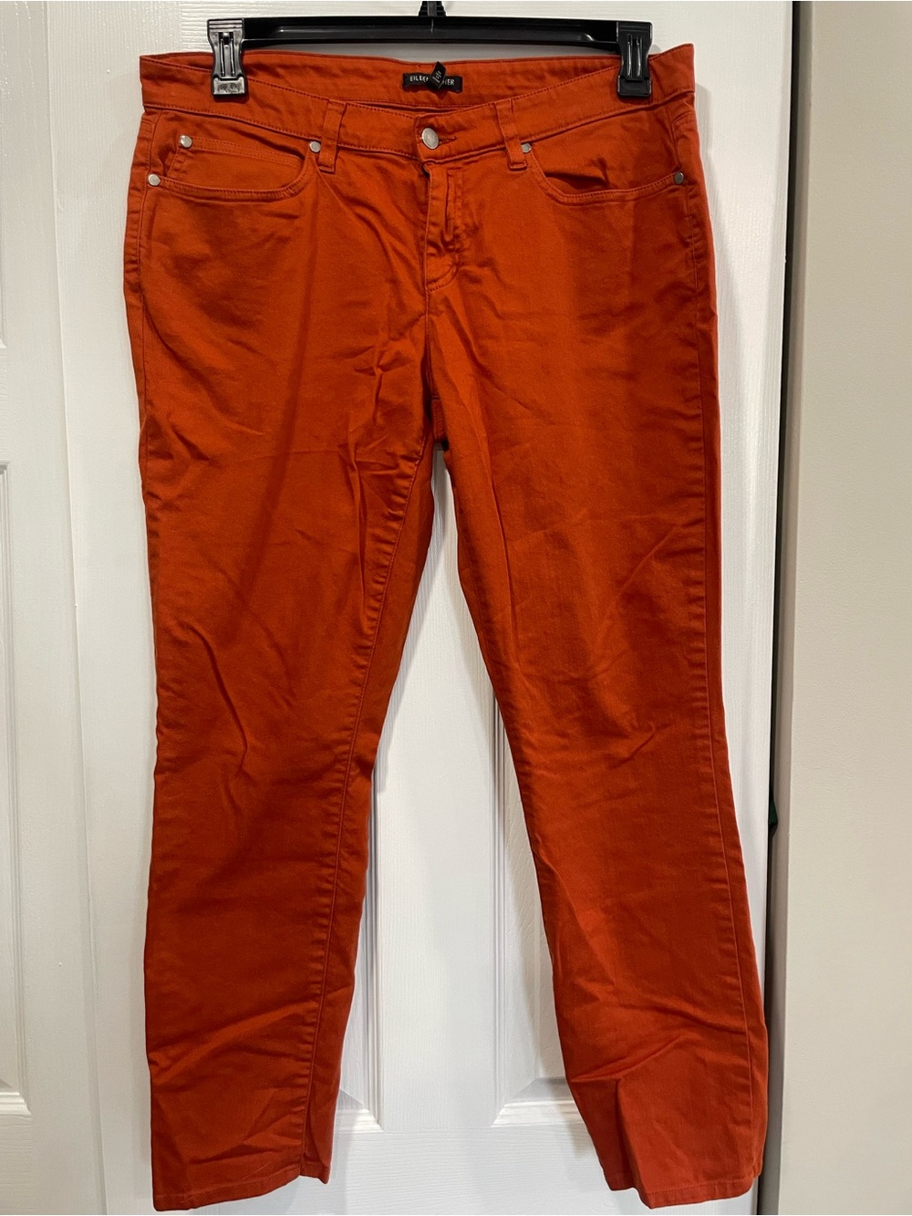Eileen Fisher Organic Cotton Jeans | Rust Orange | Size 8